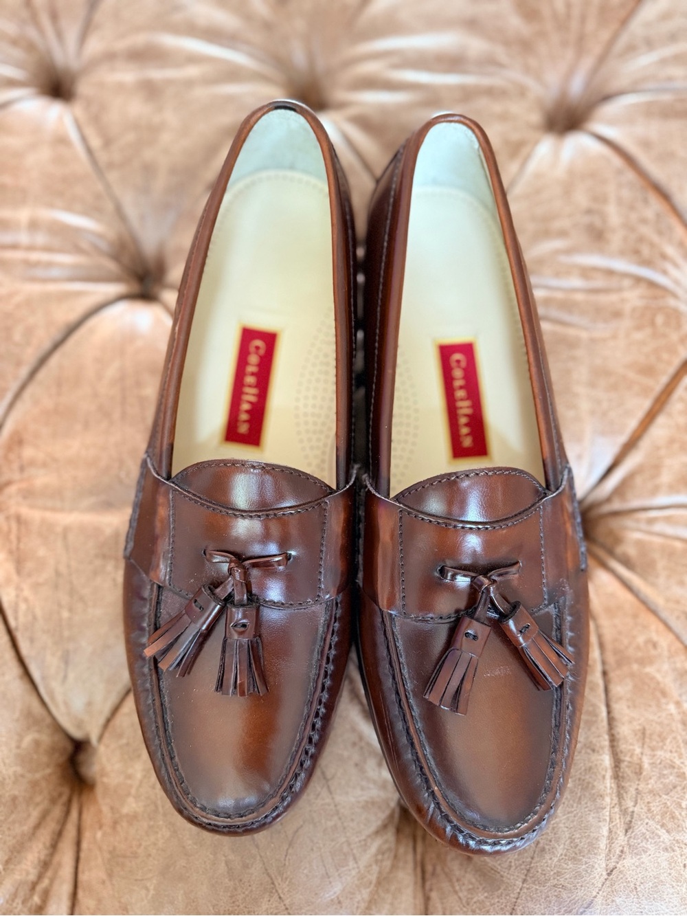 Cole Haan Men’s 11.5B Brown Leather Tassel Loafers Dress Shoes Slip On Moc